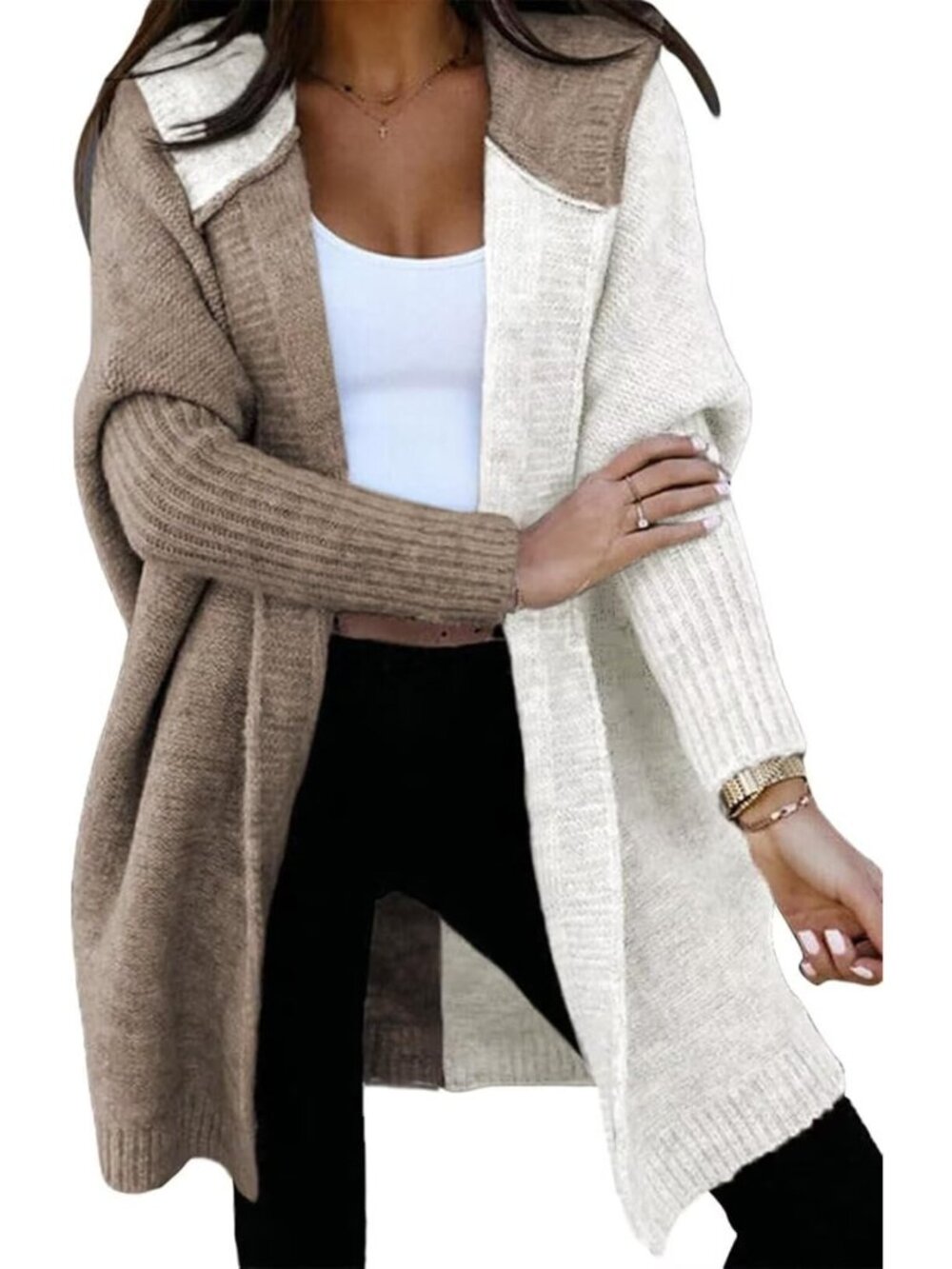 Cozy Hooded Knit Cardigan Sweater for Women - Fall Essential Layering Piece